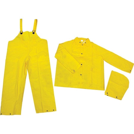 River City Three-piece Rainsuit, Polyester; Polyvinyl Chloride (PVC), 13.8 mil Thick, Yellow, L MCS2003L